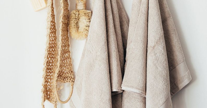 Sustainable Design - Set of body care tools with towels on hanger