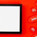 Text-to-Image Ratio - White Light With Black Frame On Red Background