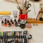Inks - Calligraphy Tools on the White Wooden Table