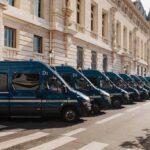 Direct Mail - Street with classic building and urban vans