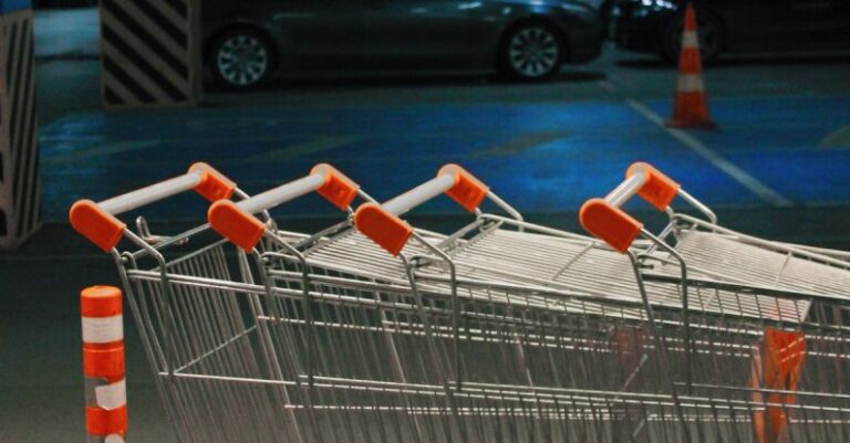 Shopping Carts - Shopping carts in a parking lot